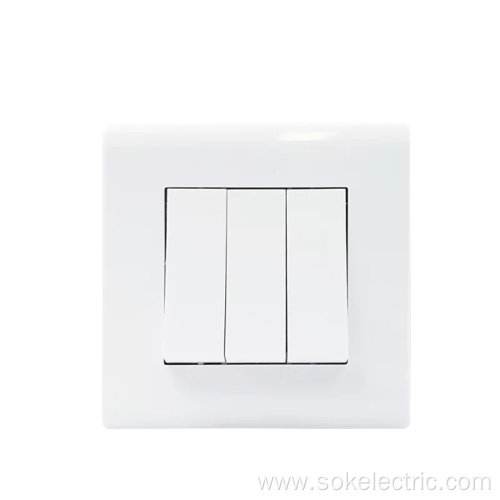 16AX250V 3Gang 2Way Switch White Wide Rocker switches